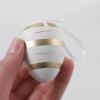 Gold & White Patterned Plastic Easter Ornaments – 12 Pieces
