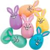 Fun Express 3 1/2″ Pastel Bunny Easter Eggs – 12 Pieces – Plastic Egg Containers for Easter Parties – Cute Bunny Shape – Perfect for Filling with Treats & Surprises
