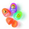 Fun Express Religious Smile Face Plastic Easter Eggs – Theme Party Favor Decoration – Perfect for Easter Egg Hunt – Easter Eggs Birthday Party Favors – Classroom Prize Supplies Toy