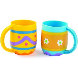 Fun Express 12 Pieces Easter Print Mug, BPA Free Plastic, Easter Party Supplies, Multi-Color