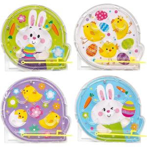 Fun Express 2 1/2″ Bulk 72 Pieces Easter Bunny & Chicks Plastic Handheld Pinball Games