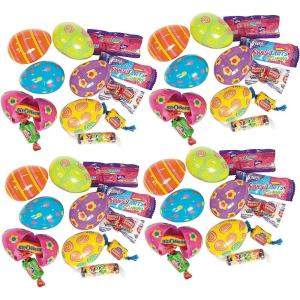 Fun Express 2 1/4″ Bulk 144 Pieces Candy-Filled Bright Printed Plastic Easter Eggs
