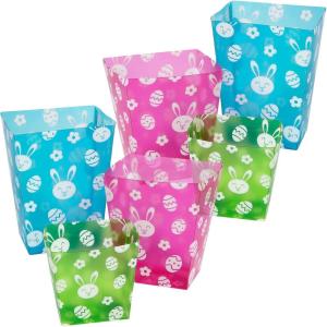Fun Express 6-Piece Easter Candy Buckets Set – Bright Multi-Color BPA-Free Plastic Buckets Easter Egg Hunts Party Favors Classroom Giveaways & Spring Celebrations – Kids Gifts & Holiday Fun – 6 Pieces