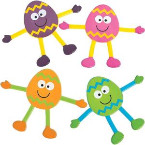 Fun Express Easter Egg Bendable Toys for Easter – Bulk Set of 24 – Easter Basket Fillers and Party Supplies
