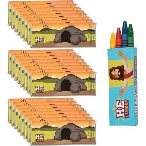 Fun Express Religious Easter Crayons for Easter – Basic Supplies – Drawing – Crayons – Easter – 24 Pieces – Multicolour