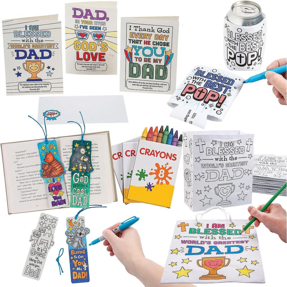 image:imageFun Express 60 Pieces Religious Fathers Day Color Your Own Crafts Assortment