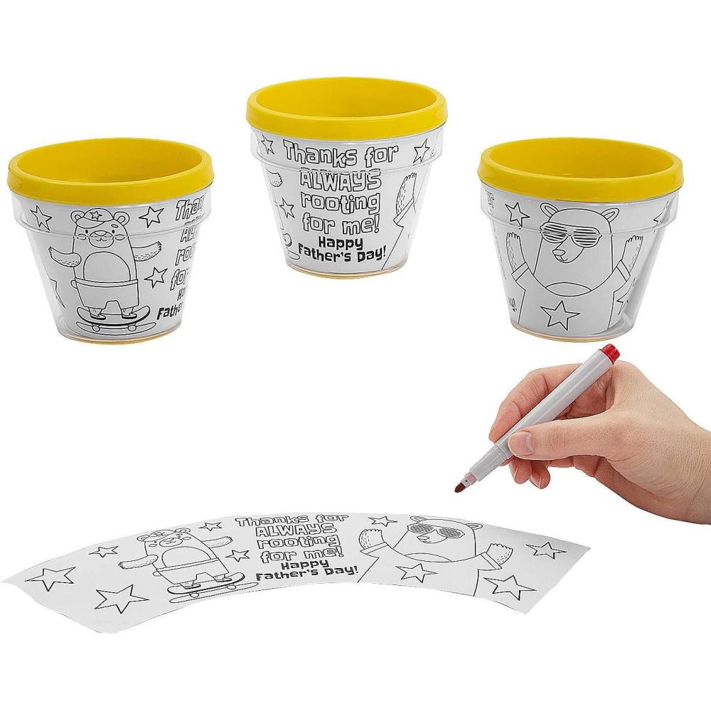image:imageFun Express Color Your Own Fathers Day Flowerpots  12 Pieces