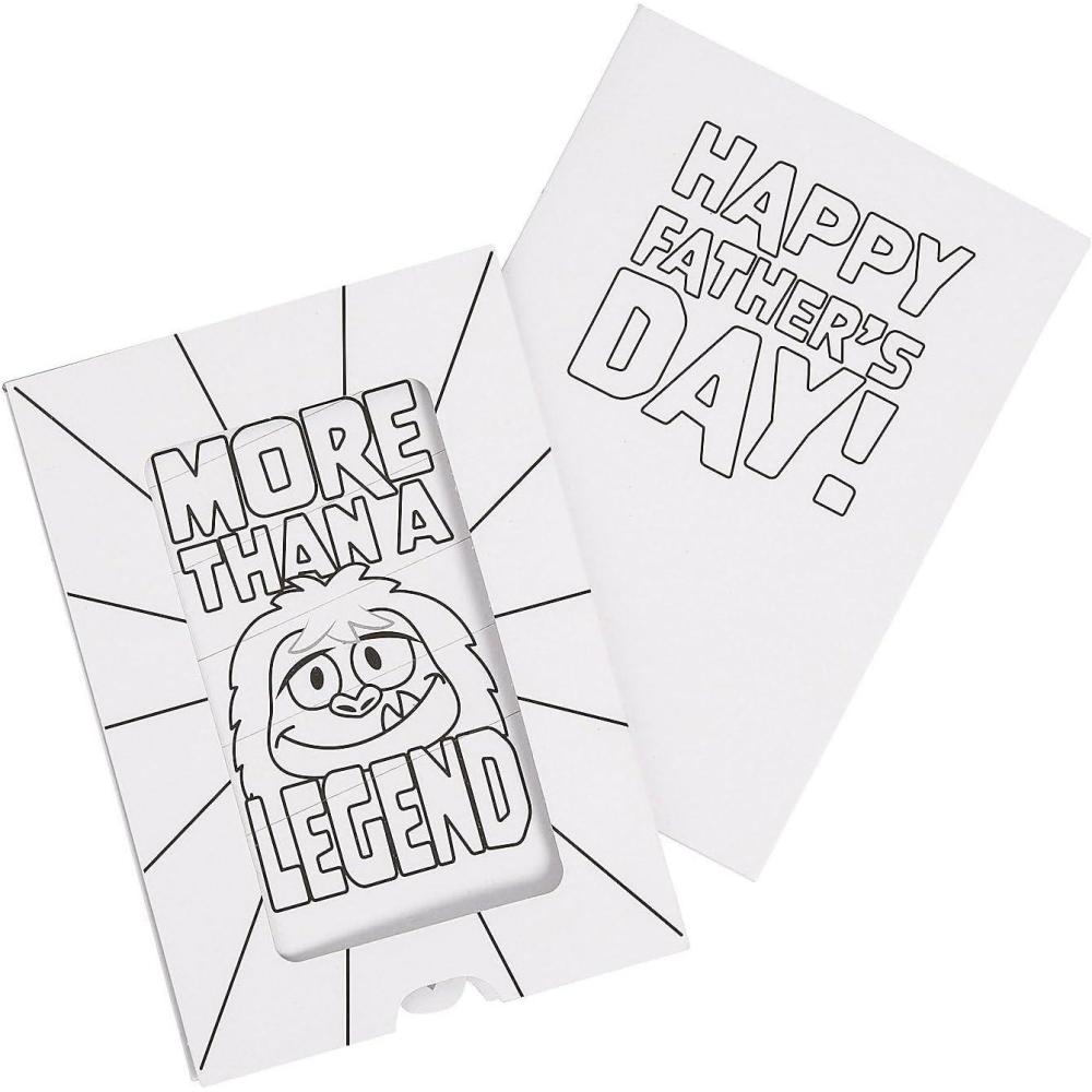 image:imageFun Express Color Your Own Fathers Day Sliding Yeti Card Craft Kit  12 Piece