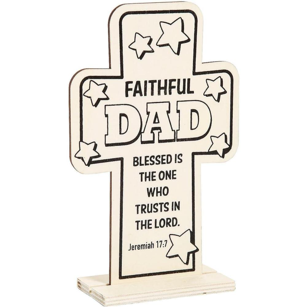 image:imageFun Express Color Your Own Religious Fathers Day Cross StandUps  12 Pc