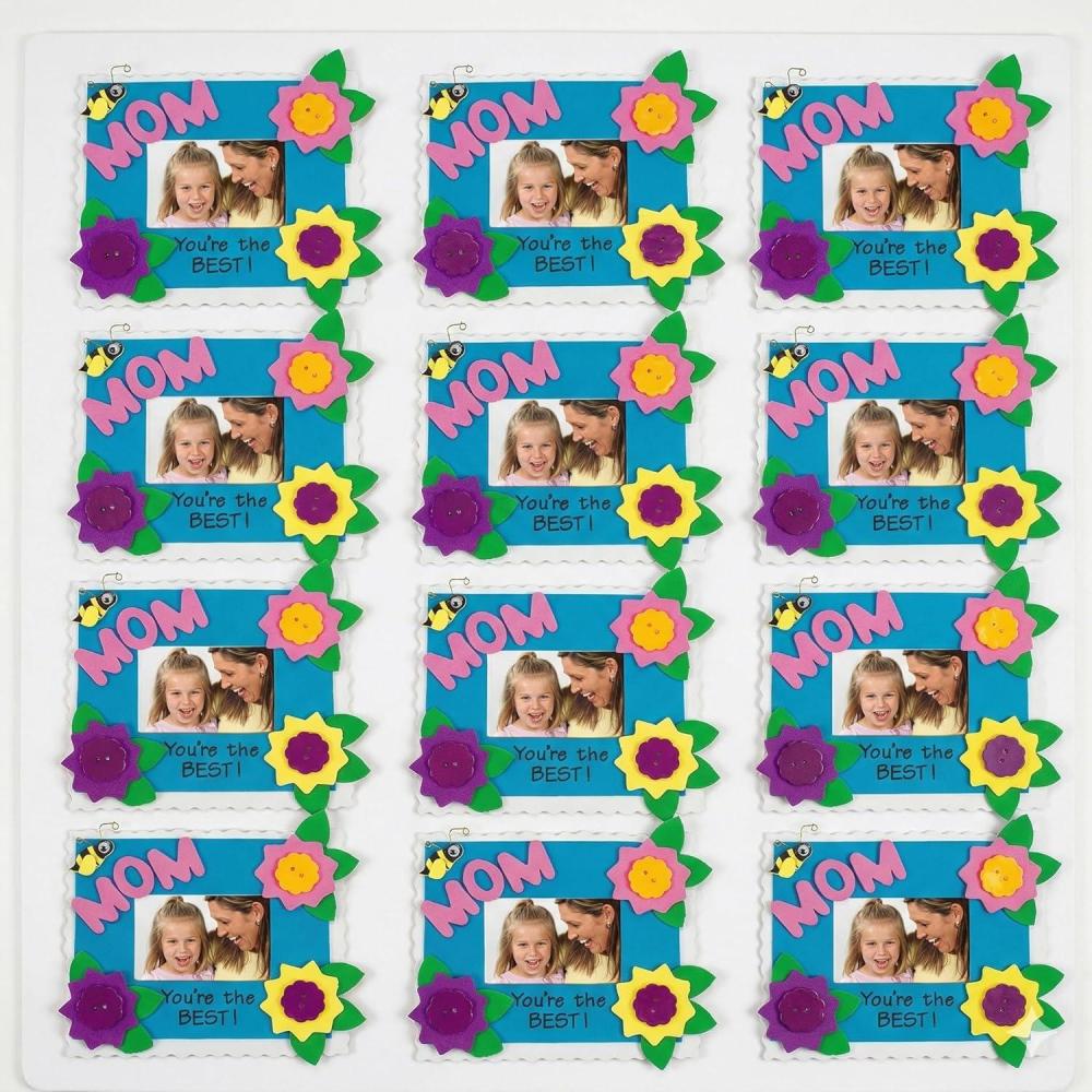 image:imageFun Express Mom Youre the Best Picture Frame Craft Kit Makes 12 Foam Crafts for Kids Mothers Day Gifts DIY Photo Frame Decorating Kit for Classroom Party Crafts amp Spring Preschool Projects