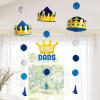 Father’s Day Hanging Crowns Tissue Paper Decorations, 3 Pieces