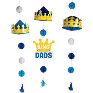 Father’s Day Hanging Crowns Tissue Paper Decorations, 3 Pieces