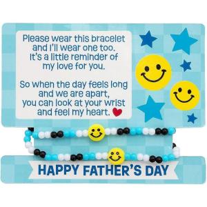 Fun Express 12 Pieces 6″ – 9″ Happy Father’s Day Dad & Me Bracelets on Card for 12