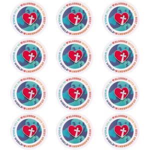 Fun Express 2 1/2″ Religious Grandparent’s Day Heart Pins with Card – 12 Piece