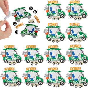 Fun Express 4 1/4″ x 4″ Father’s Day Golf Cart Pull-Back Craft Kit – Makes 12