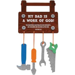 Fun Express 6 3/4″ x 11″ Religious Father’s Day Tools Mobile Craft Kit – Makes 12
