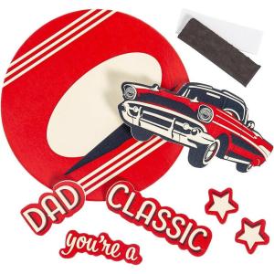 Fun Express Father’s Day Classic Car Magnet Foam Craft Kit – Creative DIY Craft Decorations & Family Fun – Perfect for Kids Craft Lovers & Personalizing Gifts – Makes 12 Pieces
