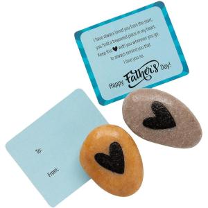 Fun Express Father’s Day Heart Worry Stones with Card – 12 Pieces