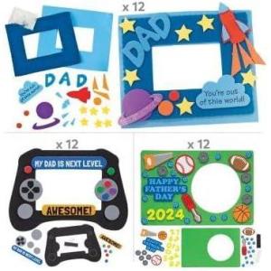 Fun Express Father’s Day Picture Frame Magnet Craft Kit Assortment – Makes 36