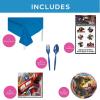 131 Piece Action Movie Robots Party Disposable Tableware Kit For 24 Guests, Includes Plates, Napkins, Silverware, Tattoos and Tablecloth, Great for Birthdays