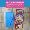 81 Piece Candy Factory Party Disposable Tableware Kit For 24 Guests, Includes Plates, Napkins, Treat Box and Tablecloth