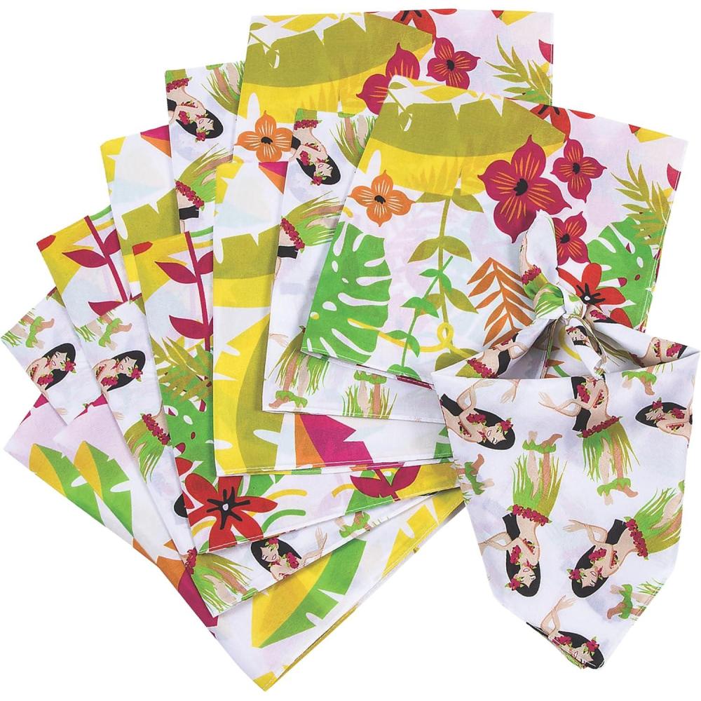 image:imageFun Express Luau Bandana Assortment Vibrant Tropical Apparel Accessories Themed Parties Events Celebrations Costumes Decorations Fun Activities Perfect for Summer Gatherings 12 Colorful Pieces