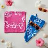 Assorted Bright Colors Tropical Hibiscus Print Polyester Bandanas, 20″ x 20″ (12-Pack) – Ideal for Luaus, Parties, Costumes & Decor