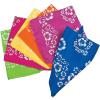 Assorted Bright Colors Tropical Hibiscus Print Polyester Bandanas, 20″ x 20″ (12-Pack) – Ideal for Luaus, Parties, Costumes & Decor