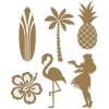 Fun Express – Gold Silhouette Luau Cutouts – Party Decor – Wall Decor – Cutouts – 12 Pieces