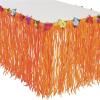 Fun Express Luau Orange Table Skirt – Vibrant and Festive Party Decoration for Tropical Celebrations and Themed Events – Ideal for Birthdays Luaus and Summer Gatherings – 1 Colorful Piece