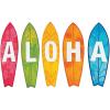 Fun Express Luau Party Decorations Hawaiian Party Decorations Surfboard Wall Decor Set of 5 – Tropical Decor Tiki Decor Cardboard Surfboard Cutouts for Beach Party Aloha Themed Events