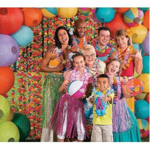 Fun Express Bulk Lei Assortment (100 Plastic Leis) Great for Tiki, Luau and Tropical Party Supplies
