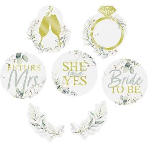Fun Express Elevated Luau Bridal Shower Wall Cutouts – 6 Pieces(Eucalyptus)