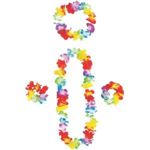Fun Express Luau Rainbow Lei Accessory Set – Vibrant Hawaiian Leis for Luau Parties – Summer Celebrations and Themed Events 4 Bright Colors – Perfect for Party Favors Costume Accessories – 48 Pieces