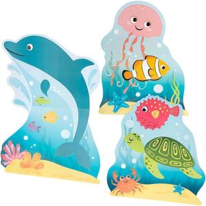 Fun Express Under The Sea Party Decorations Cardboard Cutout Stand-Ups 42-54 Inch – Ocean Decor for Luau Party Decorations, Tropical Beach Party | Sea Creatures for Birthday Events