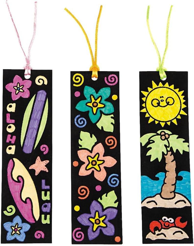 image:imageFun Express Color Your Own Fuzzy Luau Bookmarks  Crafts for Kids and Fun Home Activities  VBS Vacation Bible School SuppliesDecor