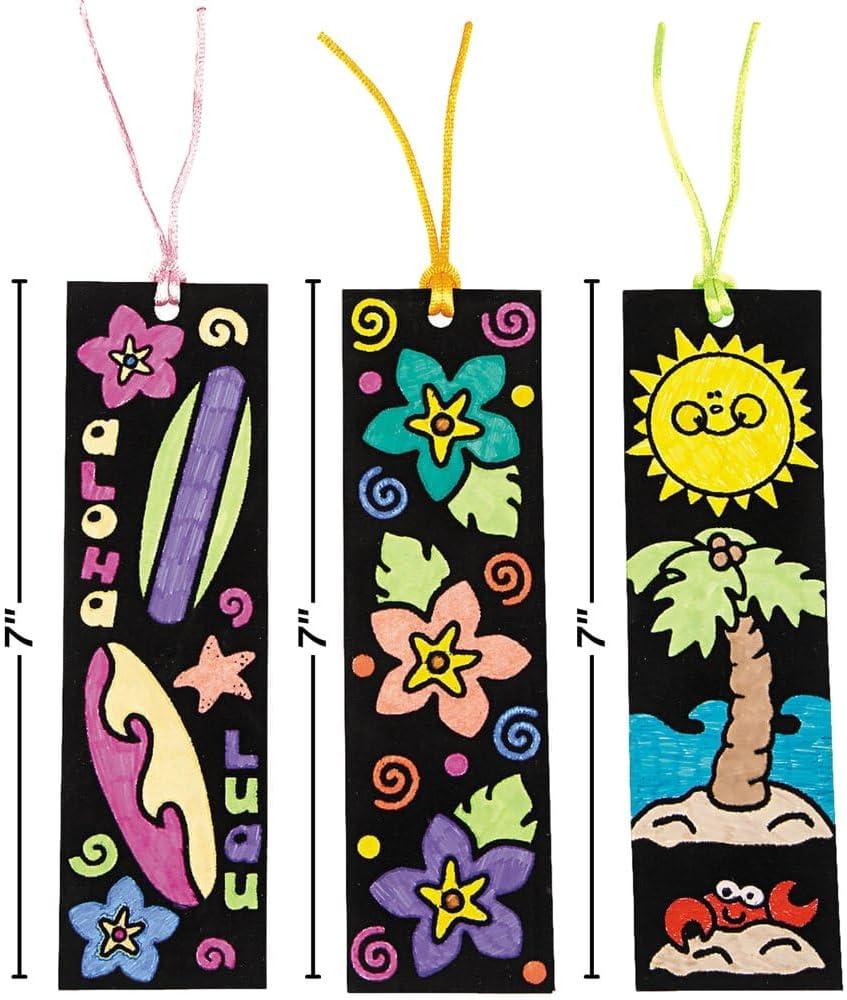 image:imageFun Express Color Your Own Fuzzy Luau Bookmarks  Crafts for Kids and Fun Home Activities  VBS Vacation Bible School SuppliesDecor
