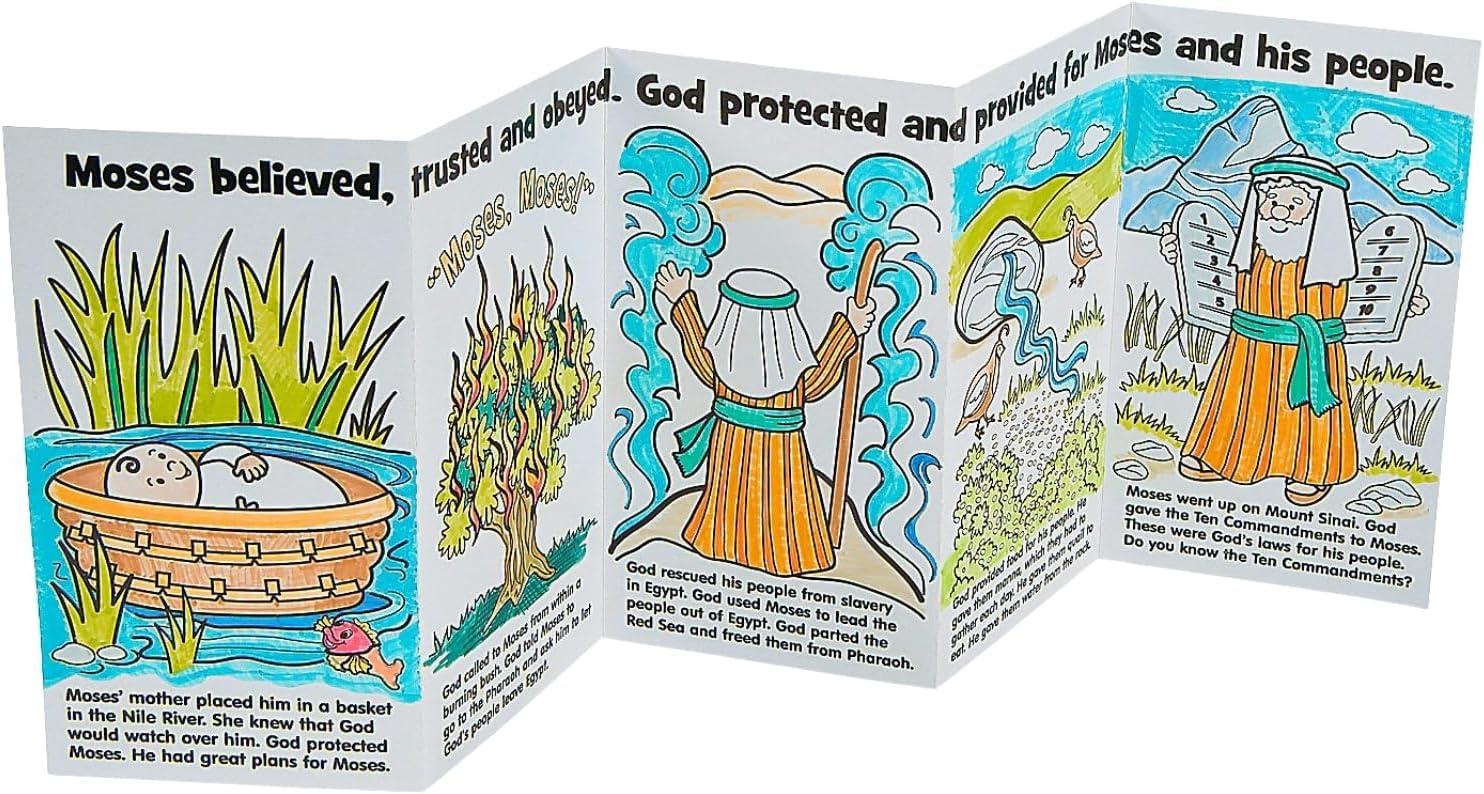 image:imageFun Express Color Your Own Moses Story Crafts for Kids and Fun Home Activities VBS Vacation Bible School SuppliesDecor