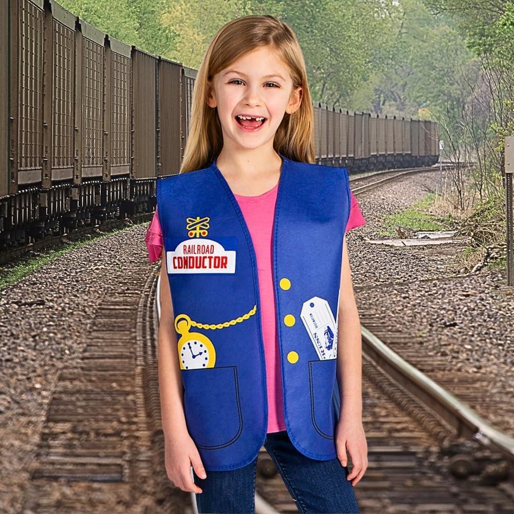 image:imageFun Express Railroad VBS Conductor Vest  Colorful and Fun Apparel Accessory for Vacation Bible School  Perfect for Kids Costumes Role Play Activities Themed Events and Creative Learning  1 Piece