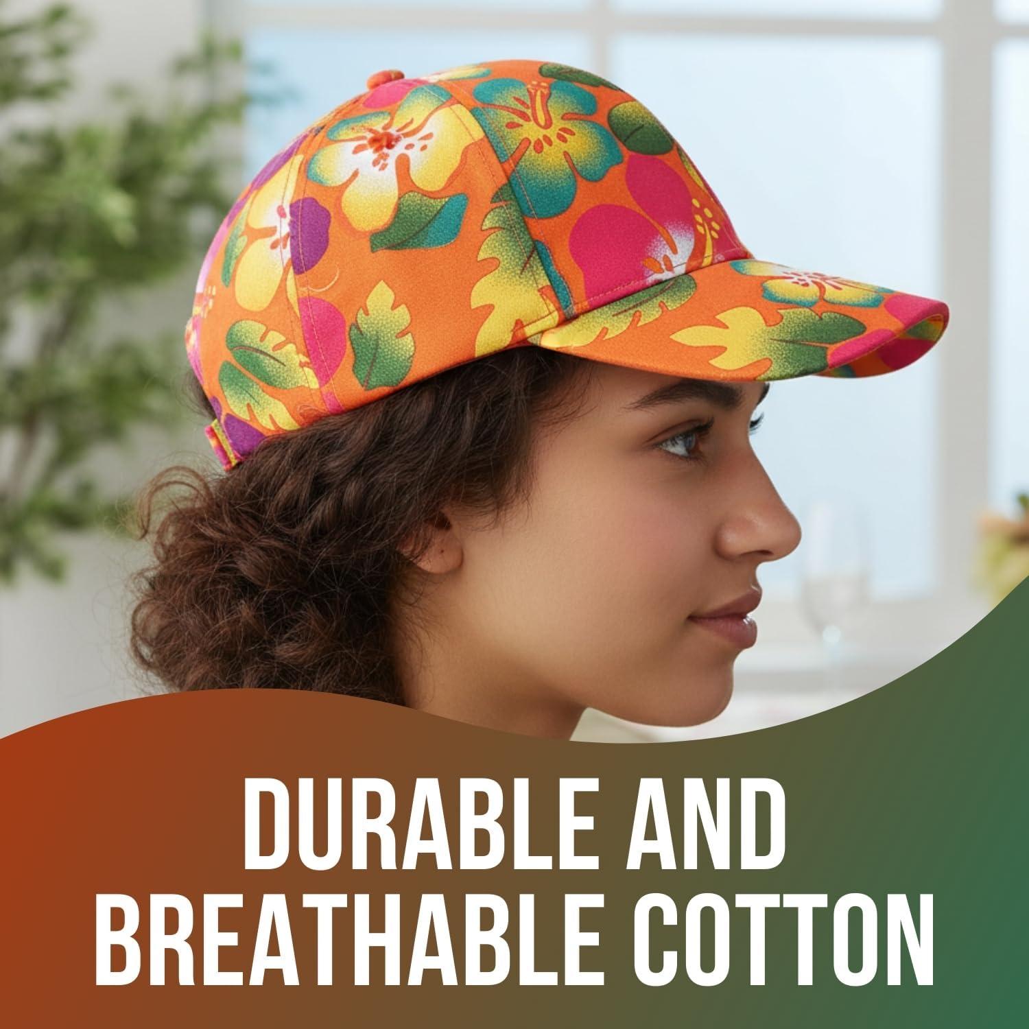 image:imageVibrant Hibiscus Polyester Baseball Caps  22 12Pack  Assorted Colorful Hats for Kids amp Adults  Perfect for Luaus Beach Parties amp Summer Camps
