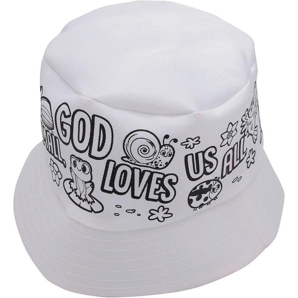 image:image22 circ Color Your Own Zoom in VBS Polyester Bucket Hats 12 Pieces Vacation Bible School Supplies Multicolor