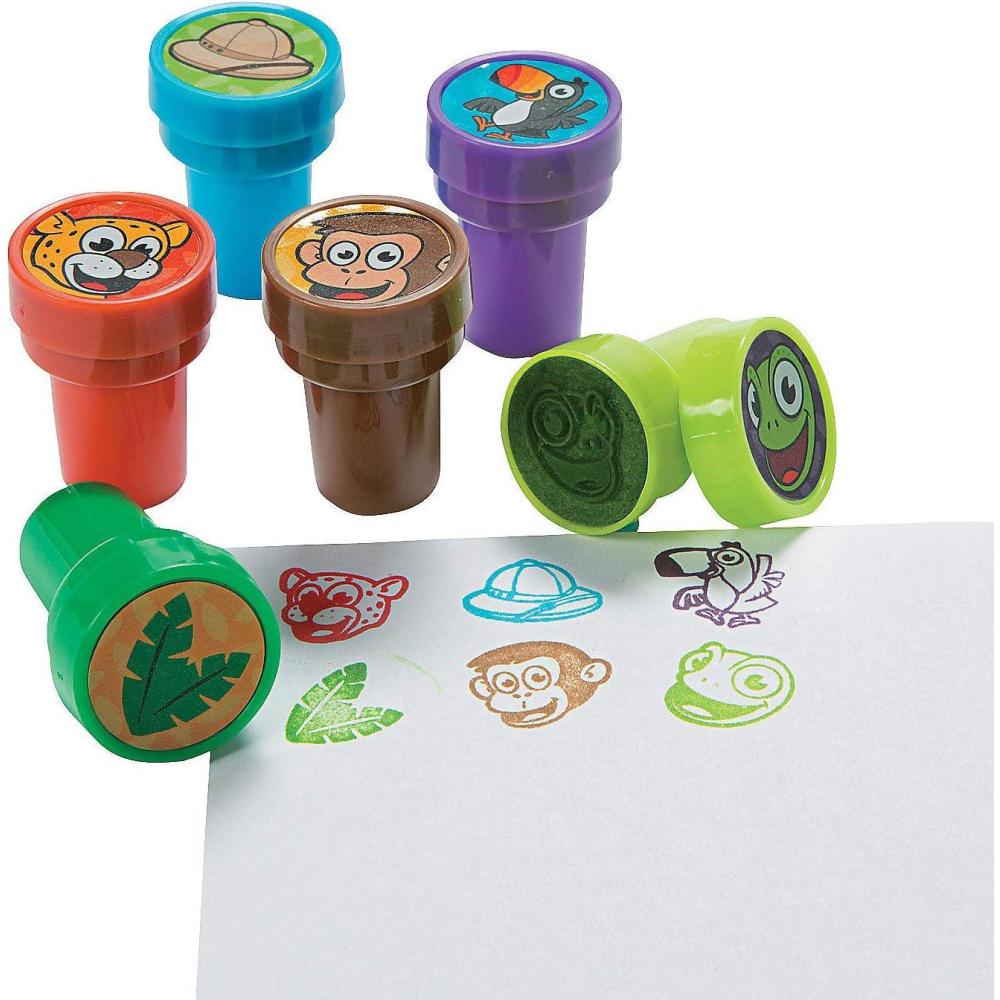 image:imageFun Express  Jungle Stamper  Stationery  Stamps  Self Inking  VBS Vacation Bible School SuppliesDecor  24 Pieces