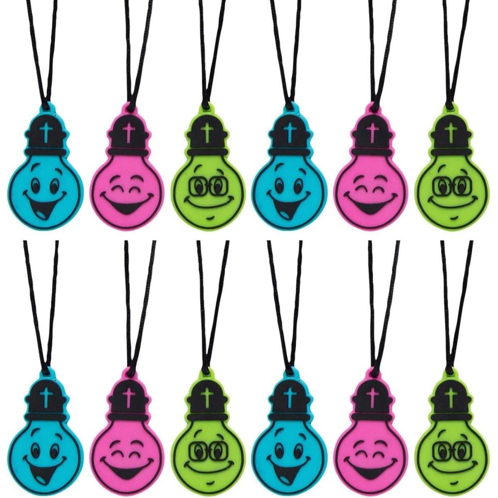 image:imageFun Express 24 Jesus Is the Light VBS GlowintheDark Lightbulb Breakaway Necklaces 12 Pc