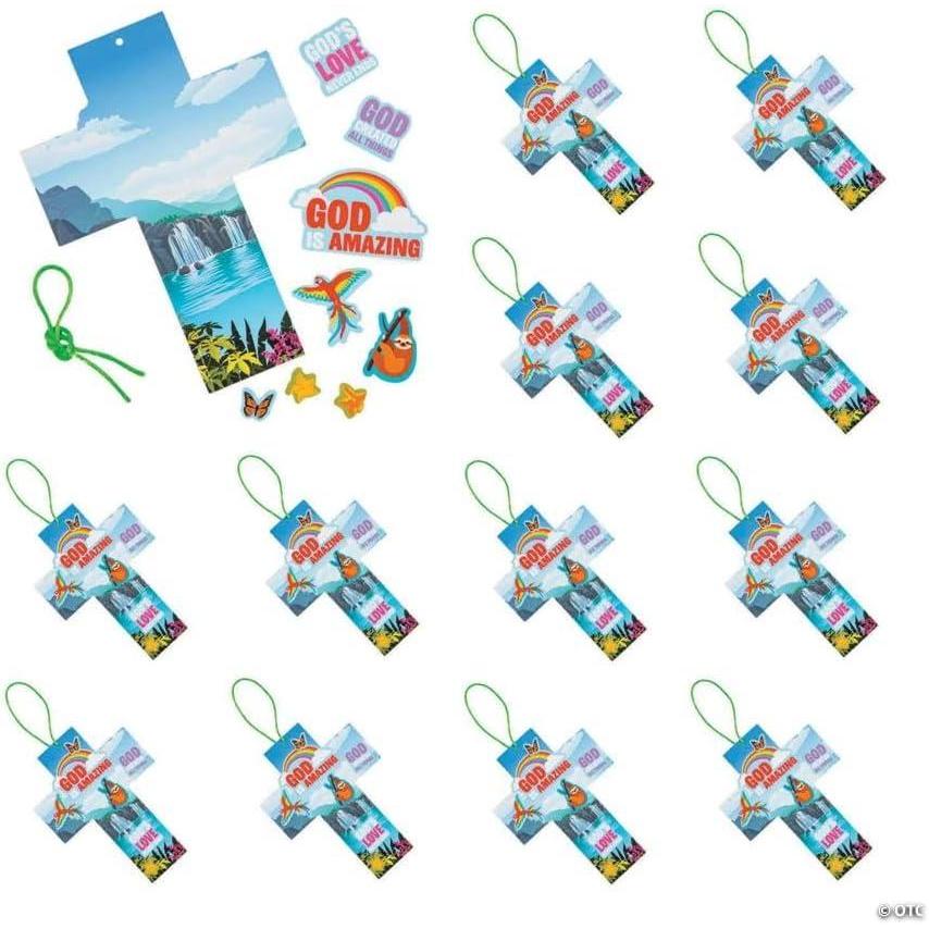 image:imageFun Express 5 34 x 8 Rainforest VBS Cross Sign Cardstock Craft Kit Makes 12