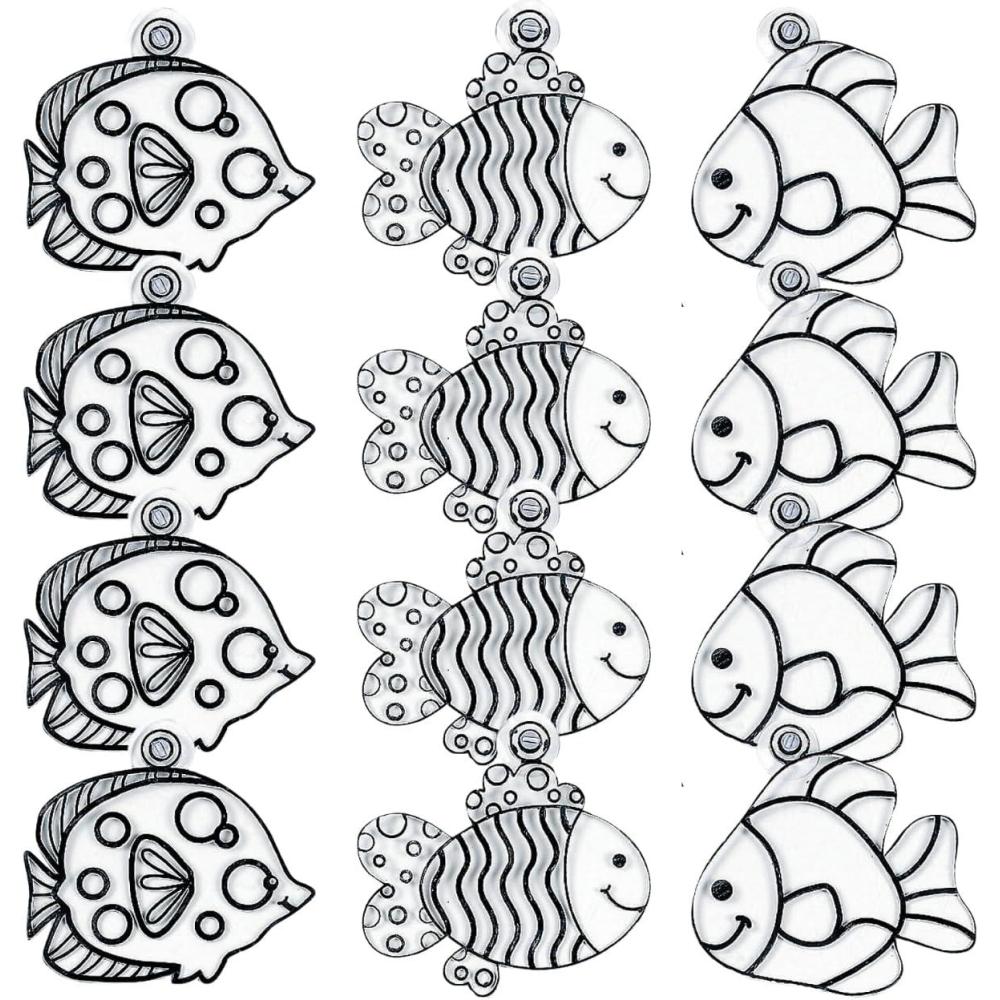 image:imageFun Express Animal Paint Your Own Suncatchers Crafts for Kids and Fun Home Activities Jungle Animals VBS Vacation Bible School SuppliesDecorFish