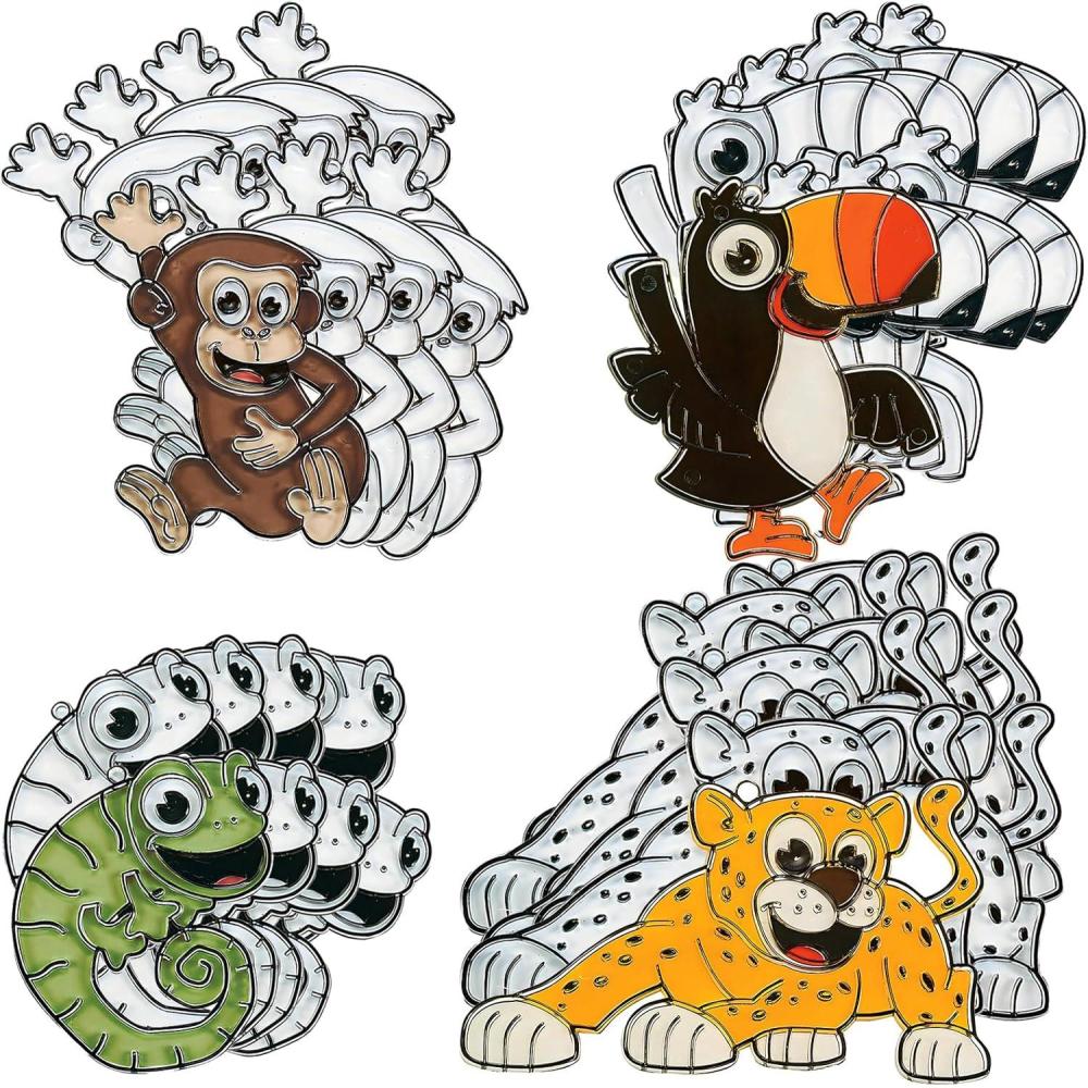 image:imageFun Express Animal Paint Your Own Suncatchers Crafts for Kids and Fun Home Activities Jungle Animals VBS Vacation Bible School SuppliesDecorJungle Animals
