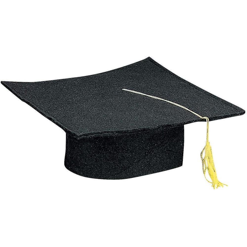 image:imageFun Express Bulk 12 Pieces Kids Felt Elementary Kindergarten PreSchool Graduation Mortarboard Caps FeltBlack