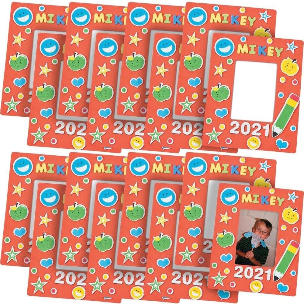 image:imageFun Express DIY School Picture Frame Craft Kits  Makes 24 Magnetic Photo Frames  Classroom Activity Crafts for Kids