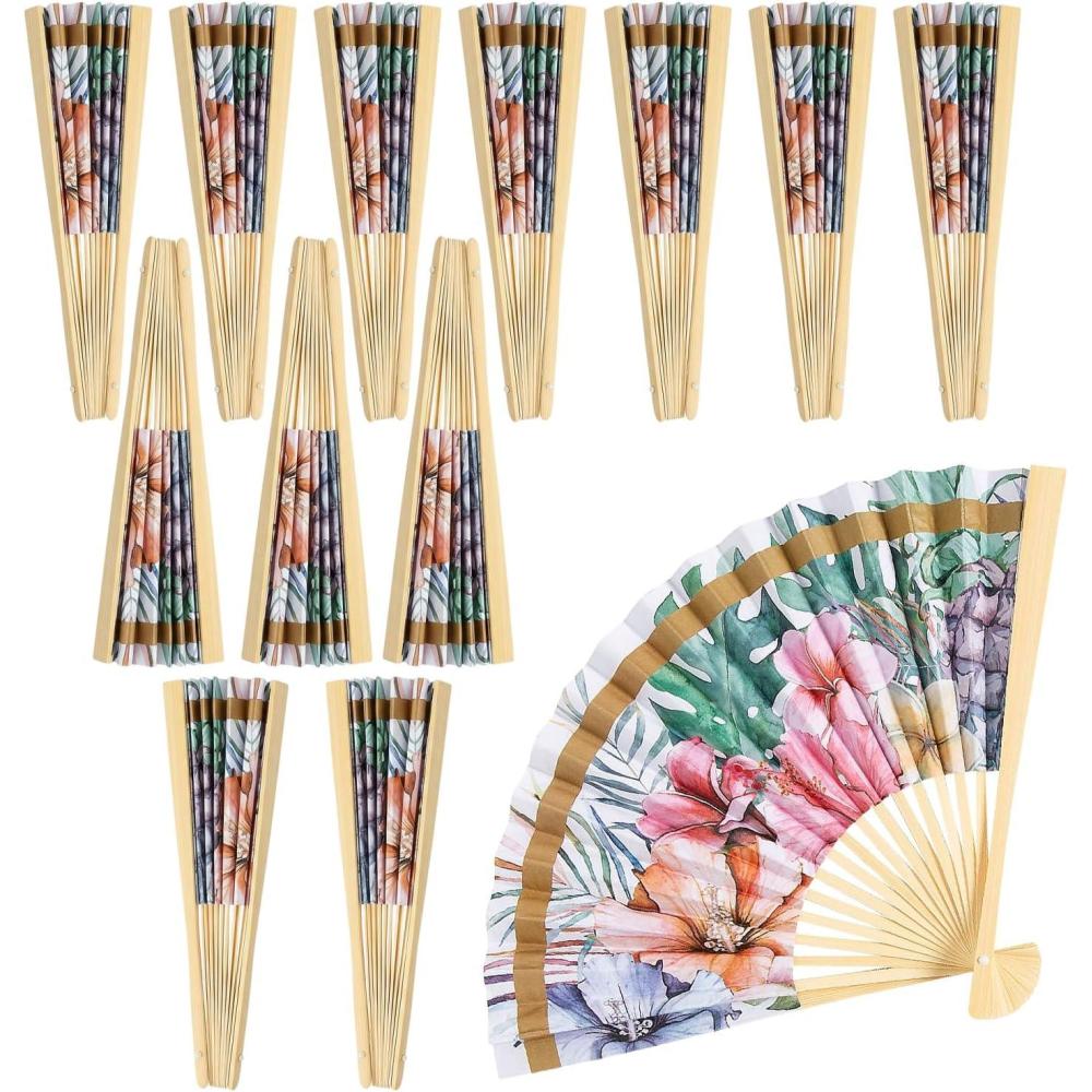 image:imageFun Express Elevated Luau Folding Hand Fans  12 PieceLuau Folding Hand Fans