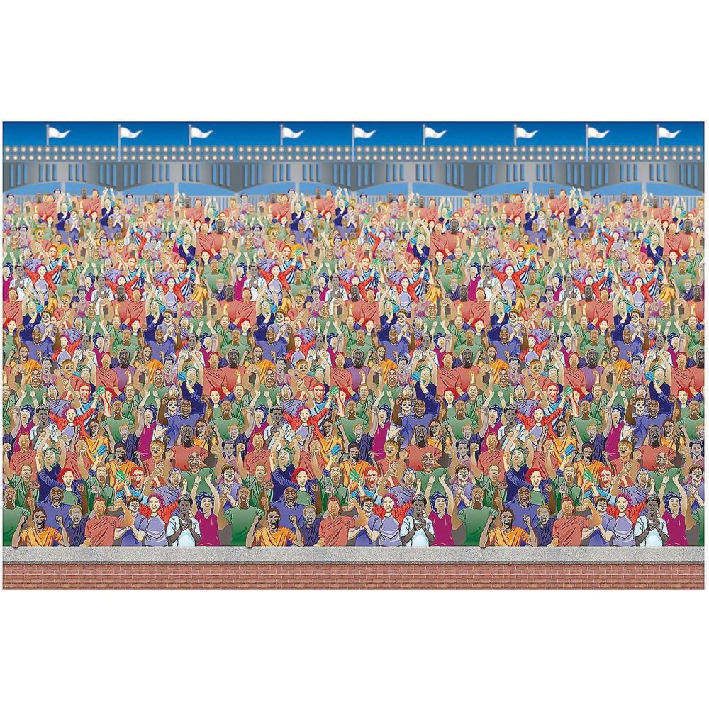 image:imageFun Express Excited Crowd Background Backdrop 9 feet Long Sports Party Decor VBS Vacation Bible School SuppliesDecor